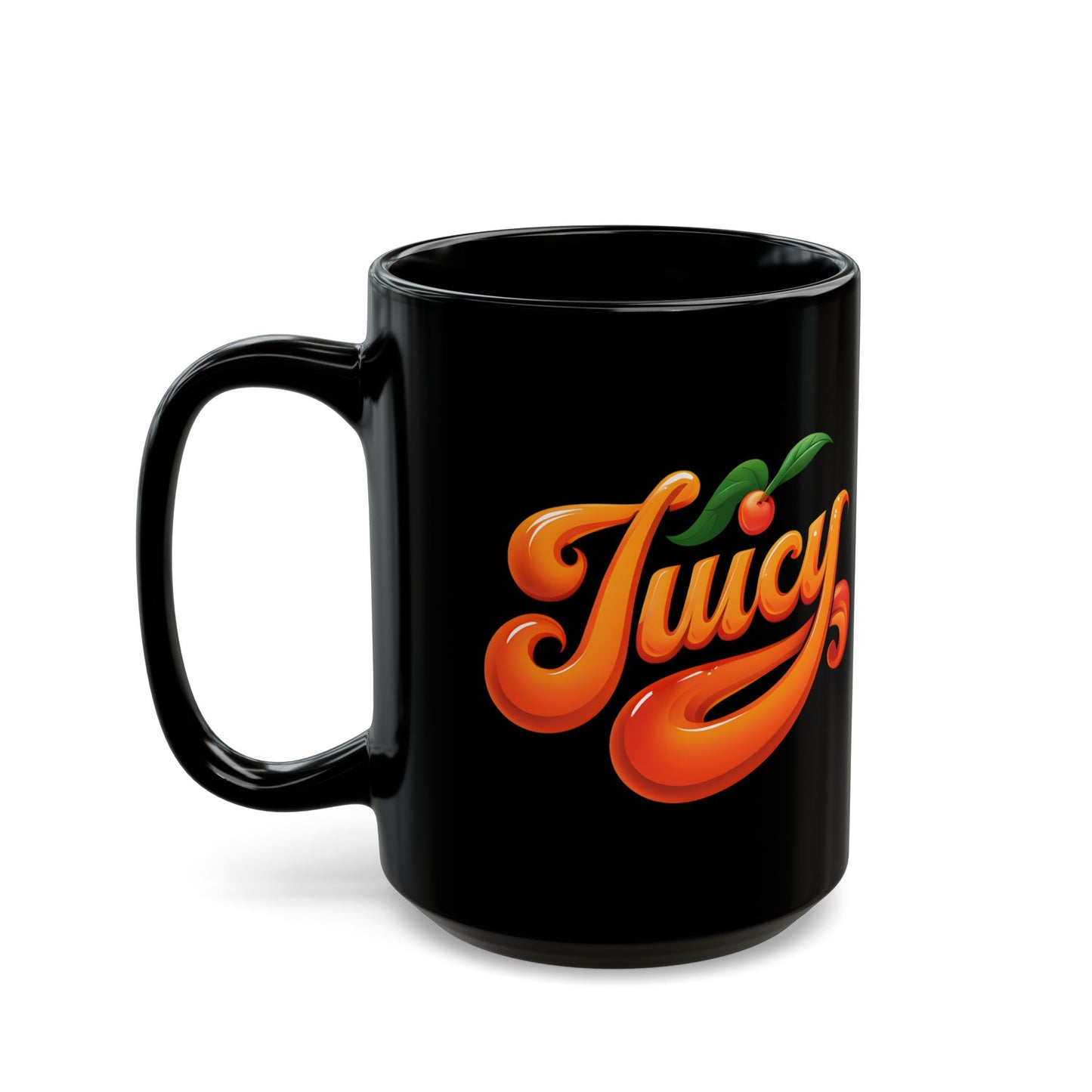 Juicy Vibrant Orange Bubble Letter Coffee Mug (15oz)