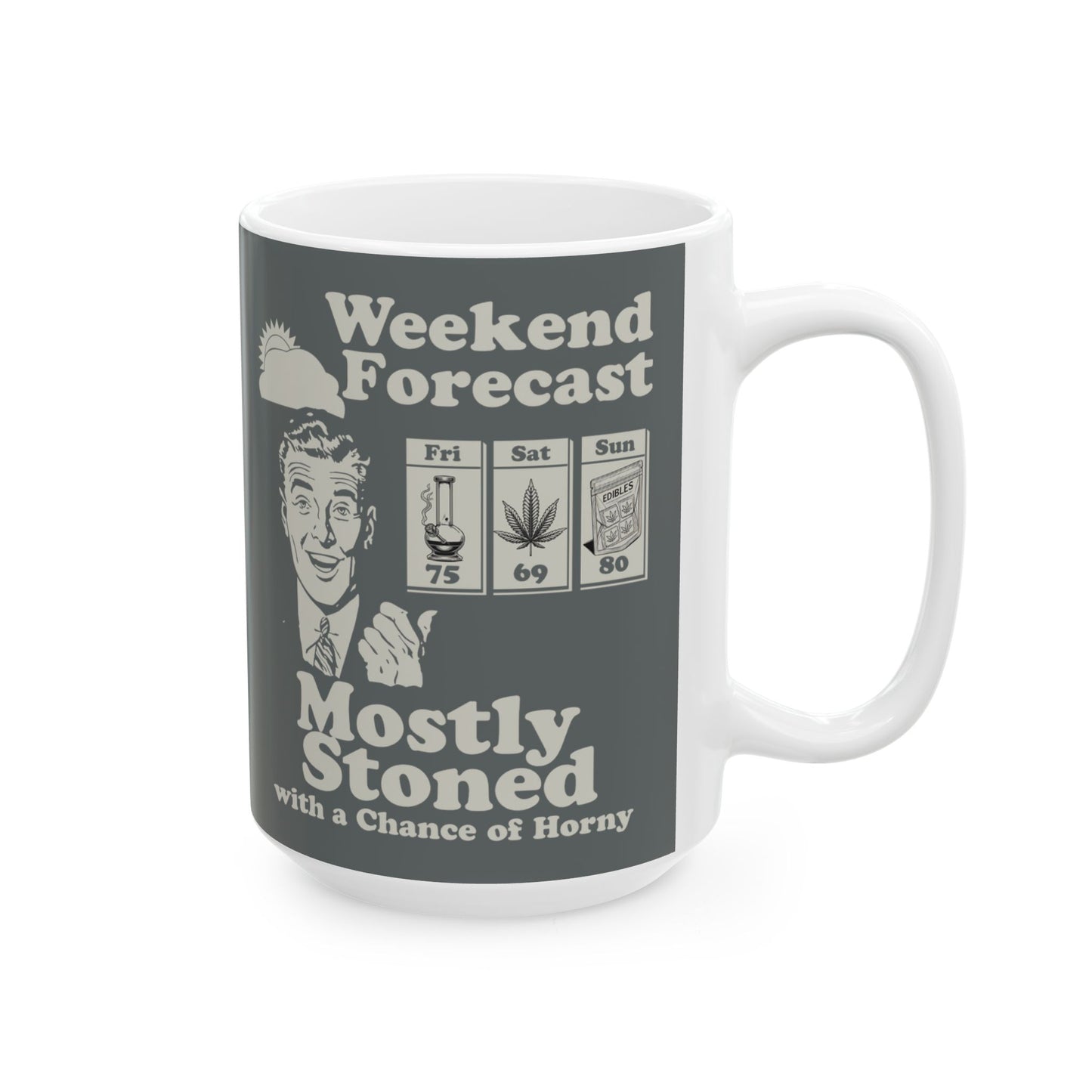 Weekend Forecast Hilarious Cannabis Weather Report (15oz)