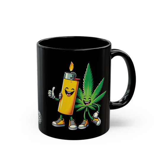 Best Buds Cartoon Lighter & Marijuana Leaf Mug (11oz)