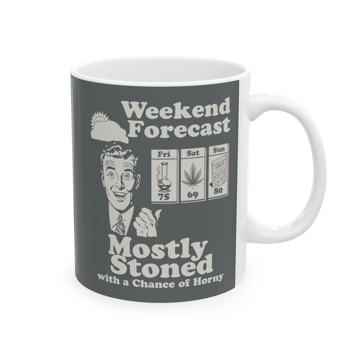 Weekend Forecast Hilarious Cannabis Weather Report (11oz)