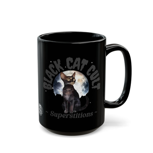 Black Cat Cult Superstitions and Mysticism Mug (15oz)