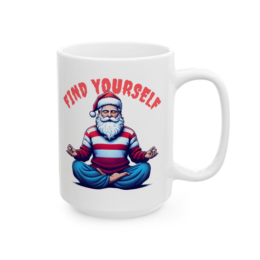 Find Yourself Meditative Santa Mug (15oz)