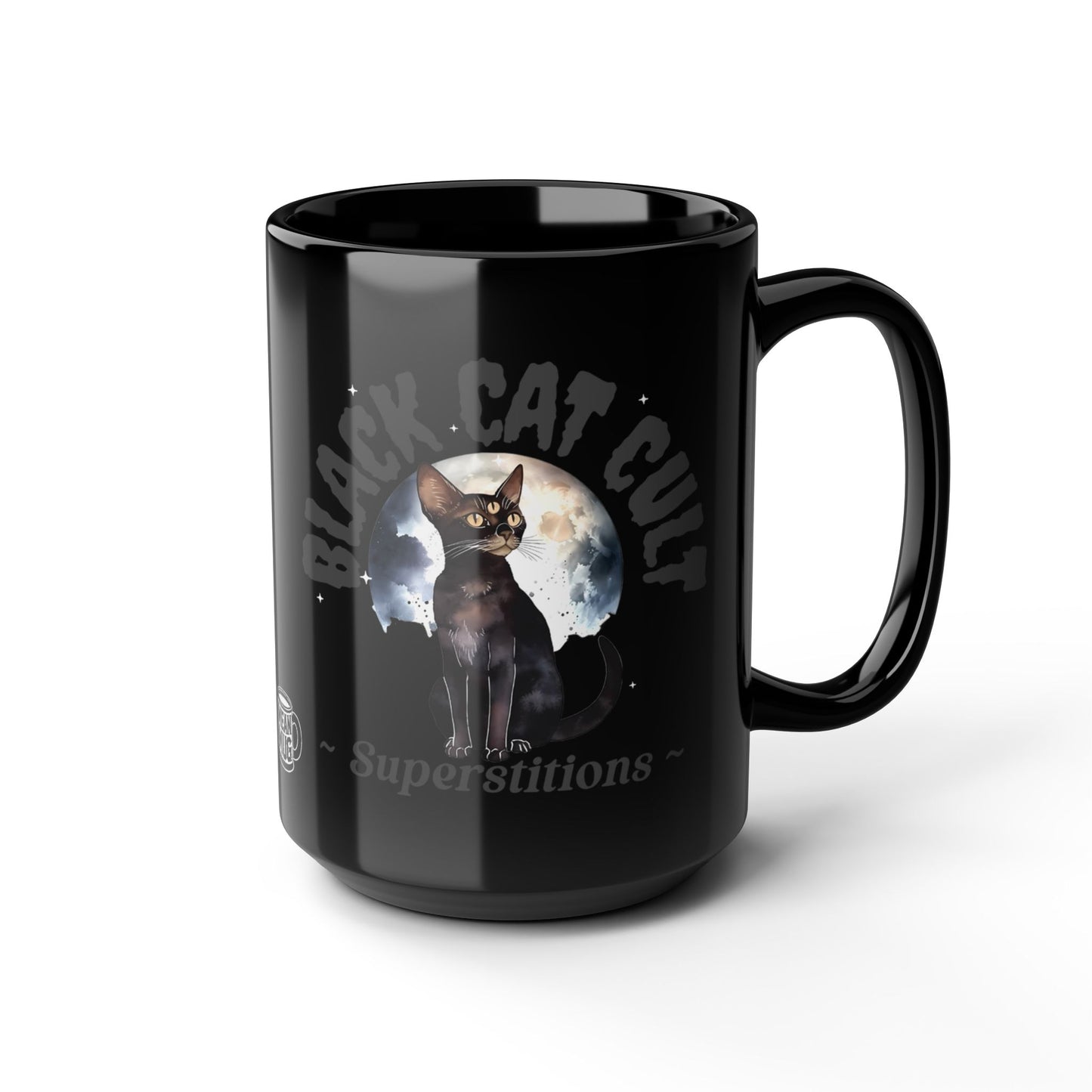 Black Cat Cult Superstitions and Mysticism Mug (15oz)