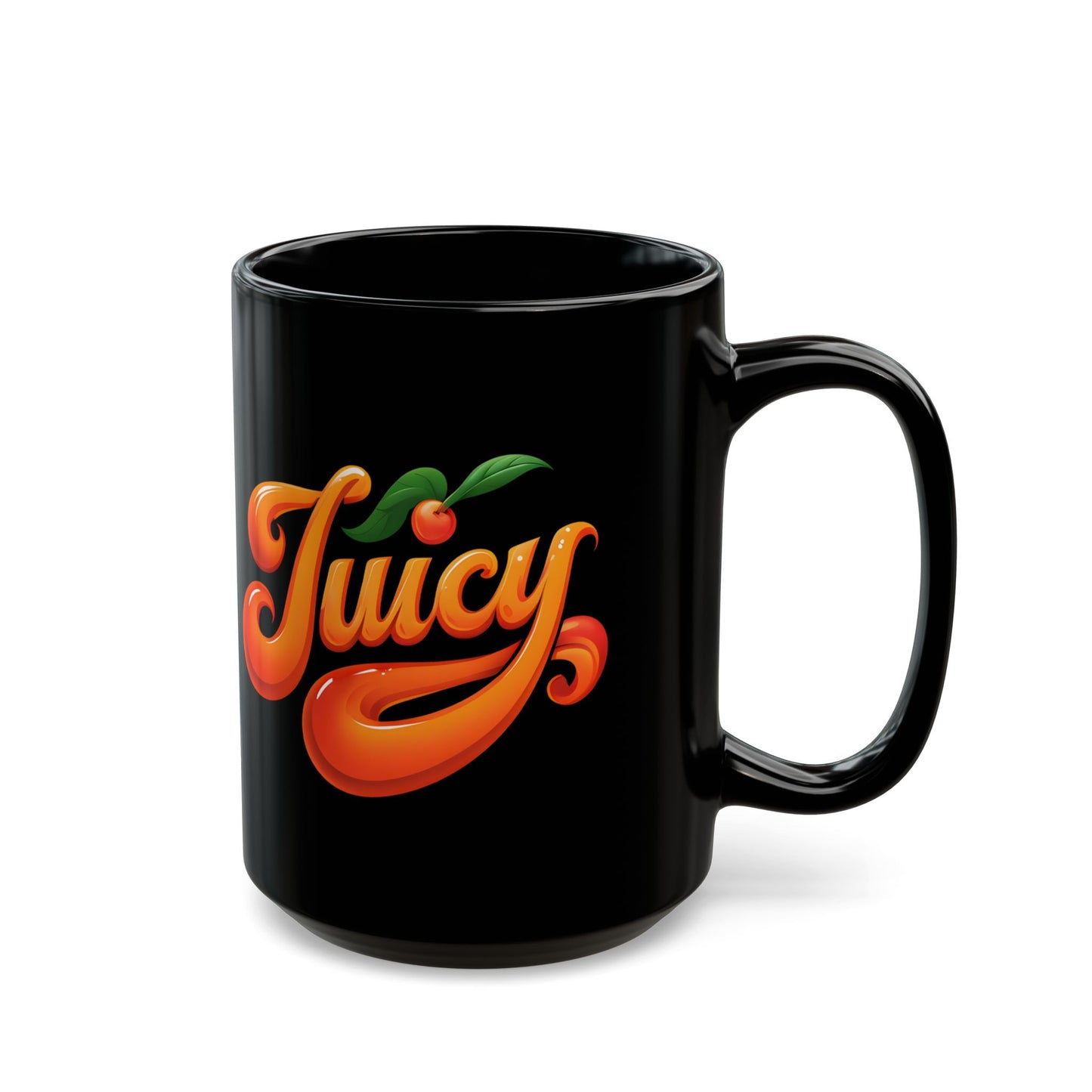 Juicy Vibrant Orange Bubble Letter Coffee Mug (15oz)