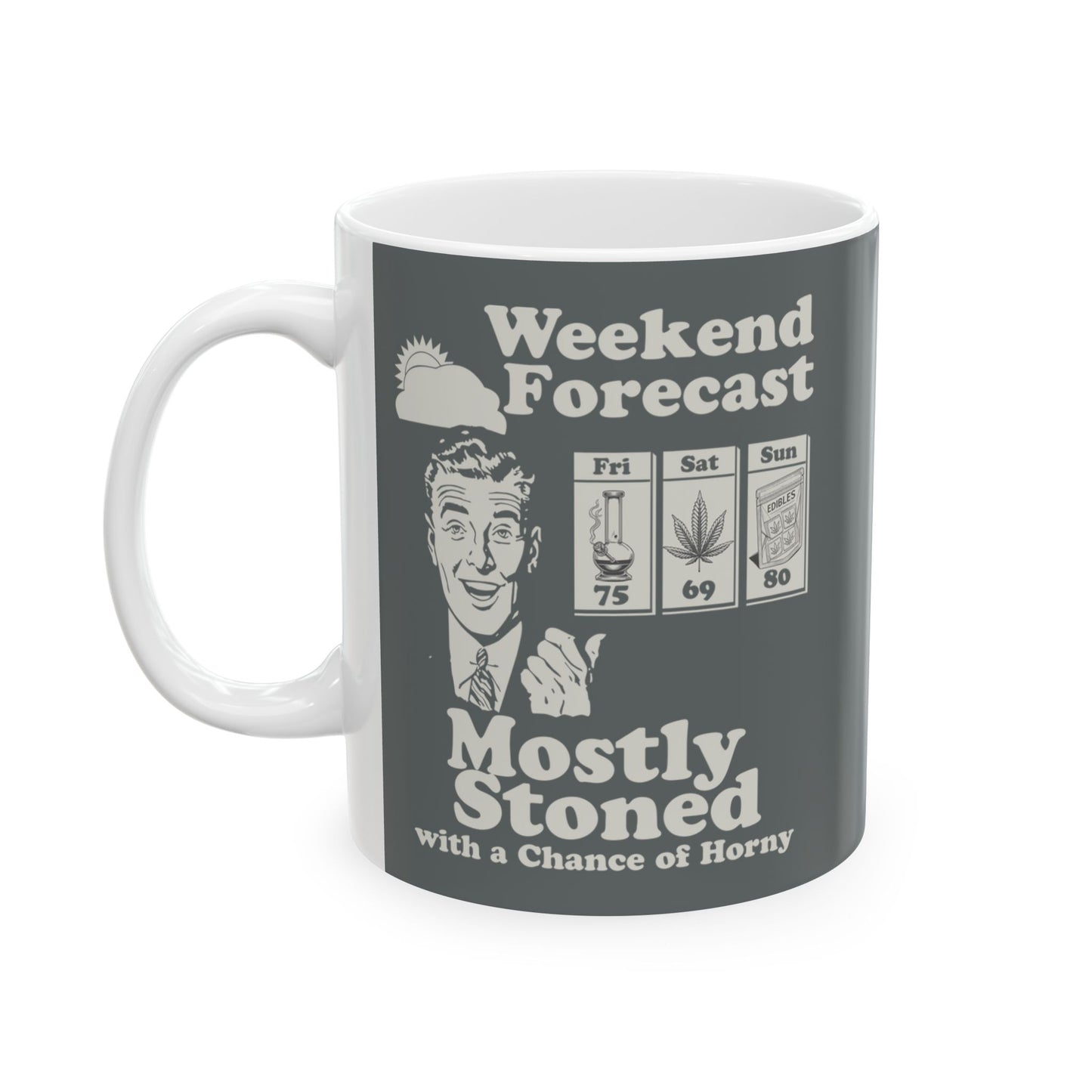 Weekend Forecast Hilarious Cannabis Weather Report (11oz)