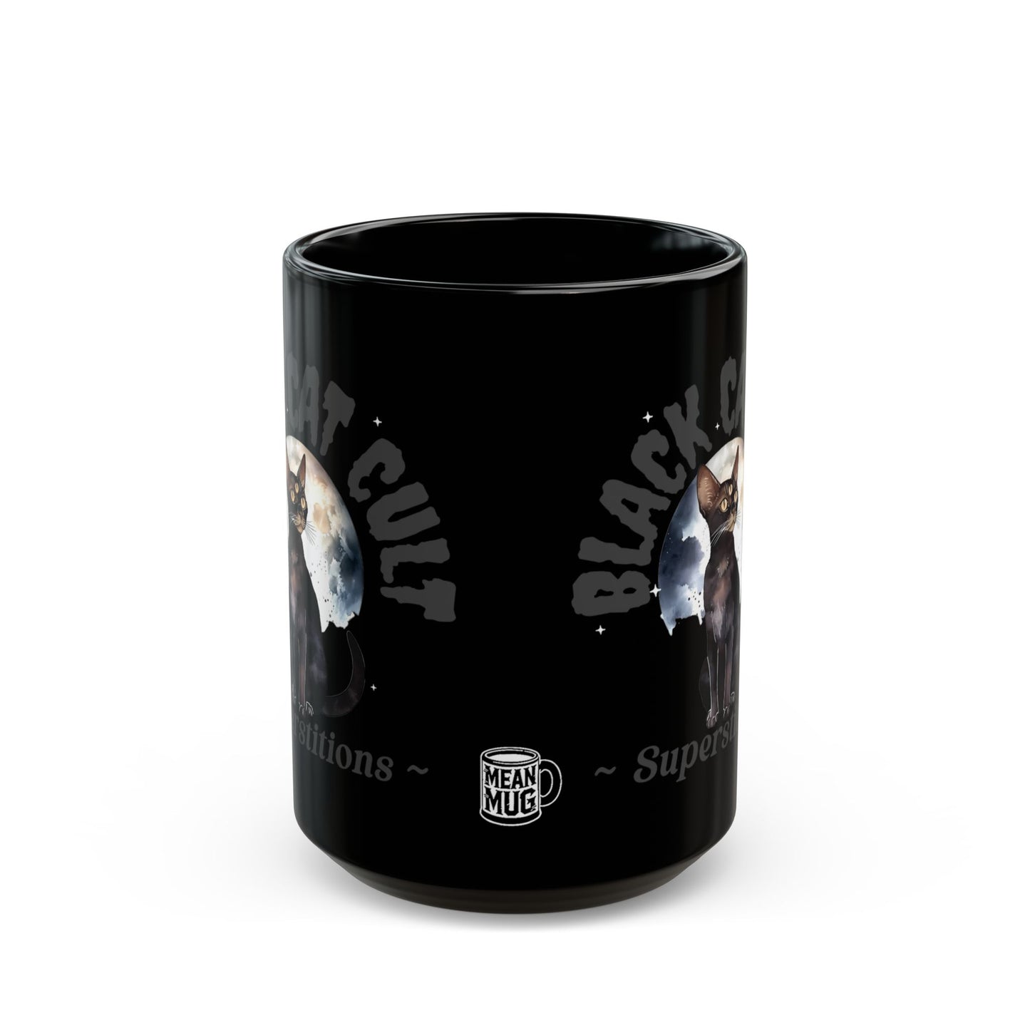 Black Cat Cult Superstitions and Mysticism Mug (15oz)